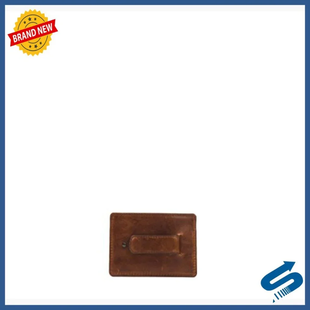 Leather Money Clip Card Case with 2 Slots, Slim Design
